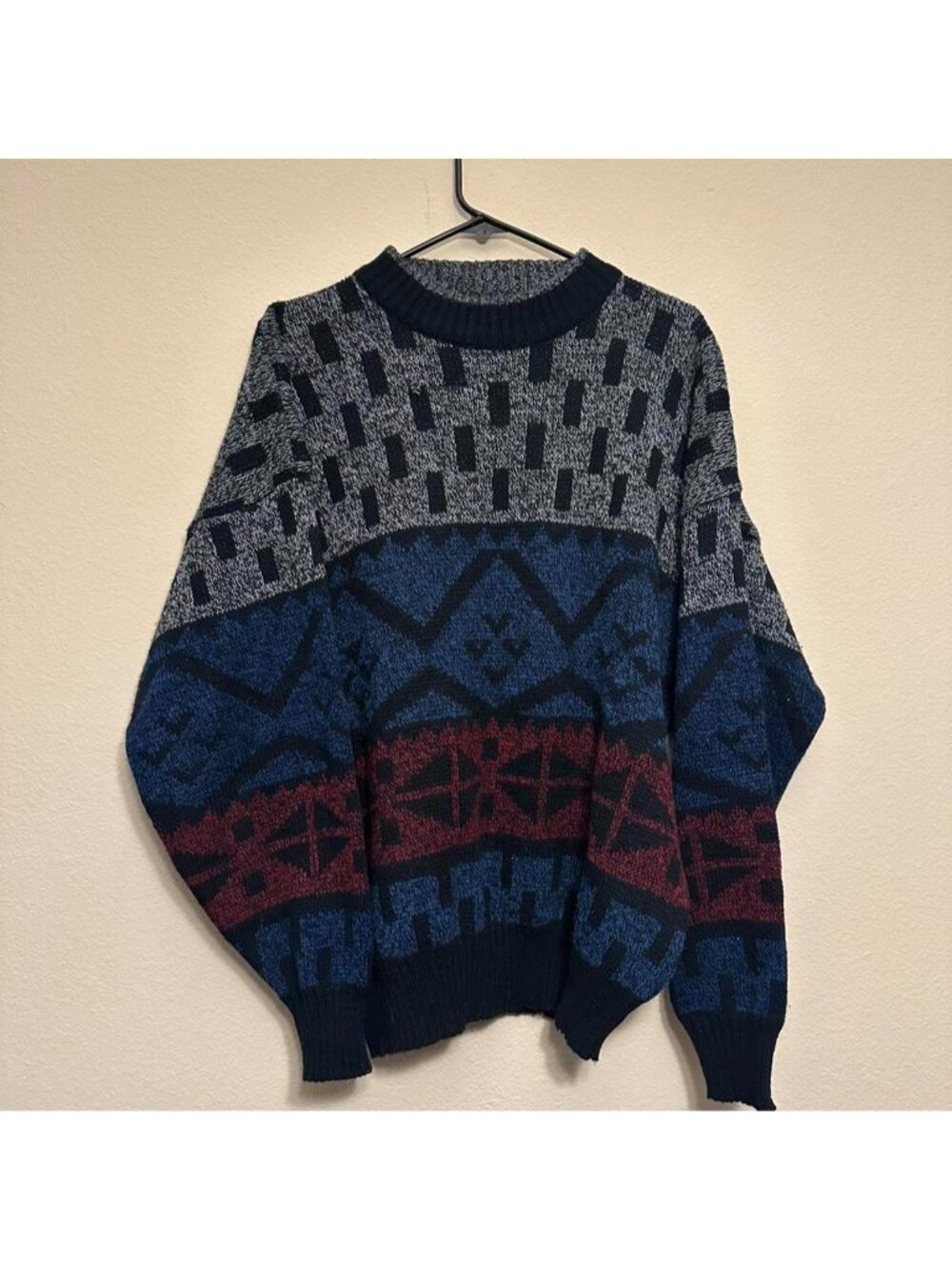 Vintage Michael Gerald Knit Geometric Pattern Sweater